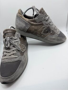 Philippe Model Men's Gray Suede & Mesh Sneakers